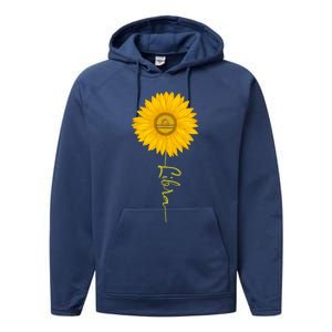 Libra Sunflower Zodiac Sign Floral Horoscope Gift Performance Fleece Hoodie