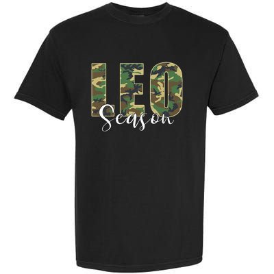 Leo Season Zodiac Birthday Camo Garment-Dyed Heavyweight T-Shirt