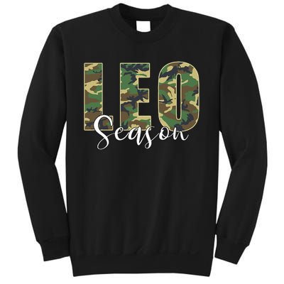 Leo Season Zodiac Birthday Camo Sweatshirt