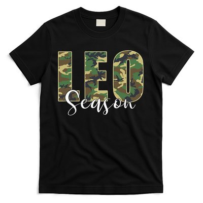 Leo Season Zodiac Birthday Camo T-Shirt