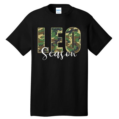 Leo Season Zodiac Birthday Camo Tall T-Shirt