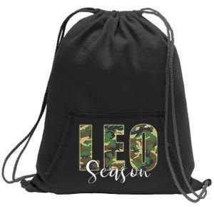 Leo Season Zodiac Birthday Camo Sweatshirt Cinch Pack Bag