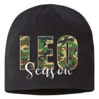 Leo Season Zodiac Birthday Camo Sustainable Beanie