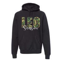 Leo Season Zodiac Birthday Camo Premium Hoodie