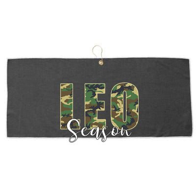 Leo Season Zodiac Birthday Camo Large Microfiber Waffle Golf Towel