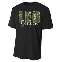 Leo Season Zodiac Birthday Camo Performance Sprint T-Shirt