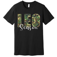 Leo Season Zodiac Birthday Camo Premium T-Shirt