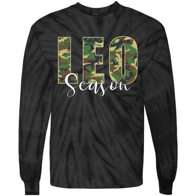 Leo Season Zodiac Birthday Camo Tie-Dye Long Sleeve Shirt