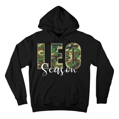 Leo Season Zodiac Birthday Camo Tall Hoodie