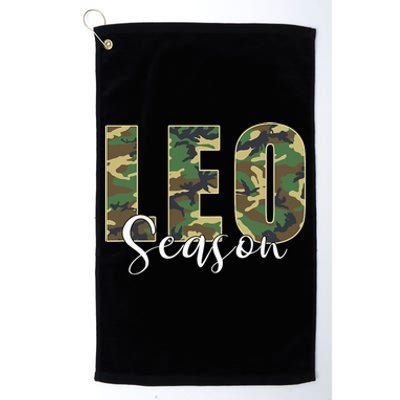 Leo Season Zodiac Birthday Camo Platinum Collection Golf Towel