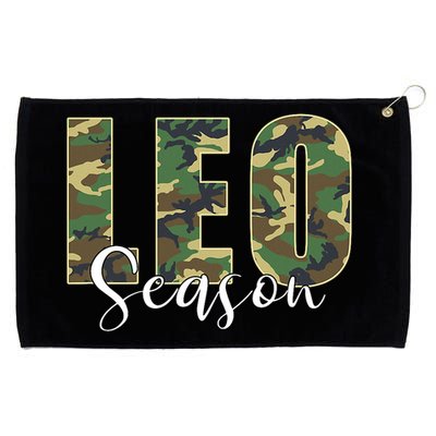 Leo Season Zodiac Birthday Camo Grommeted Golf Towel