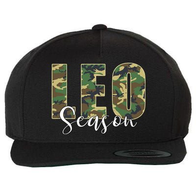 Leo Season Zodiac Birthday Camo Wool Snapback Cap