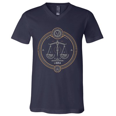 Libra Symbol Zodiac Sign Horoscope Astrology V-Neck T-Shirt