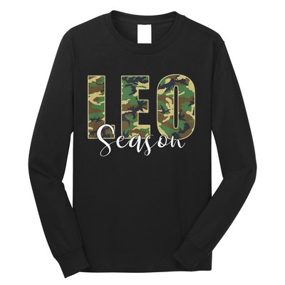 Leo Season Zodiac Birthday Camo Long Sleeve Shirt