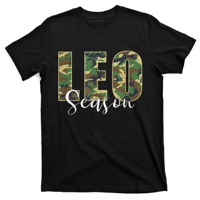 Leo Season Zodiac Birthday Camo T-Shirt