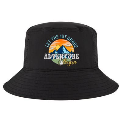 Let The 1st Grade Adventure Begin 1st Grade Back To School 1st Grade Teacher Cool Comfort Performance Bucket Hat