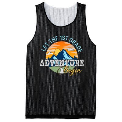 Let The 1st Grade Adventure Begin 1st Grade Back To School 1st Grade Teacher Mesh Reversible Basketball Jersey Tank