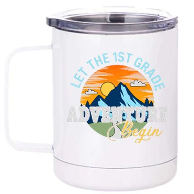 Let The 1st Grade Adventure Begin 1st Grade Back To School 1st Grade Teacher 12 oz Stainless Steel Tumbler Cup