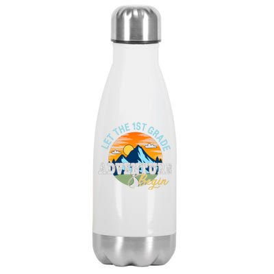 Let The 1st Grade Adventure Begin 1st Grade Back To School 1st Grade Teacher Stainless Steel Insulated Water Bottle