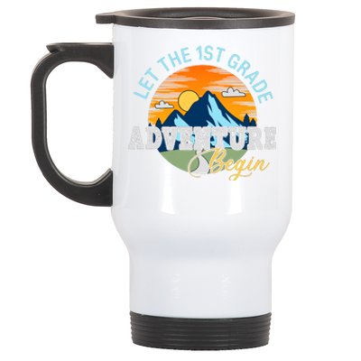 Let The 1st Grade Adventure Begin 1st Grade Back To School 1st Grade Teacher Stainless Steel Travel Mug