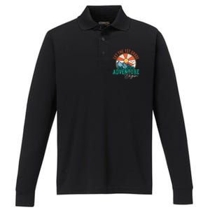 Let's The 1st Grade Adventure Begin Funny Back To School Performance Long Sleeve Polo