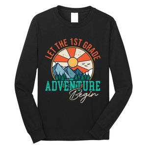 Let's The 1st Grade Adventure Begin Funny Back To School Long Sleeve Shirt