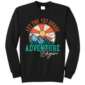 Let's The 1st Grade Adventure Begin Funny Back To School Sweatshirt