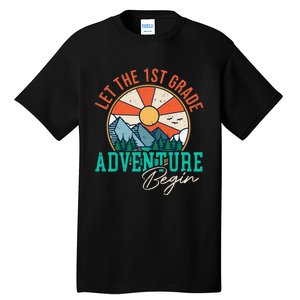 Let's The 1st Grade Adventure Begin Funny Back To School Tall T-Shirt