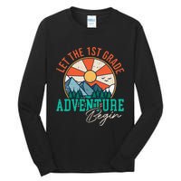 Let's The 1st Grade Adventure Begin Funny Back To School Tall Long Sleeve T-Shirt