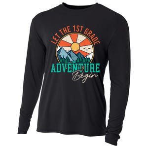 Let's The 1st Grade Adventure Begin Funny Back To School Cooling Performance Long Sleeve Crew