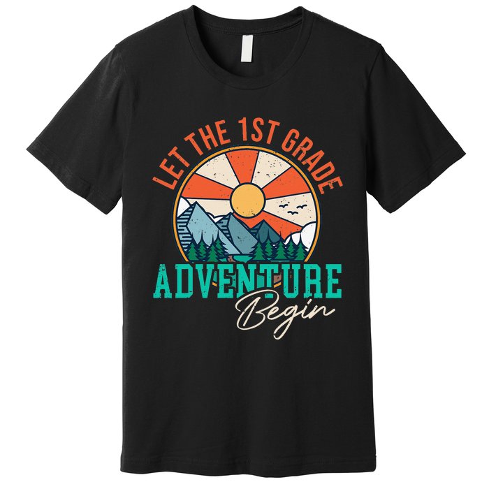 Let's The 1st Grade Adventure Begin Funny Back To School Premium T-Shirt