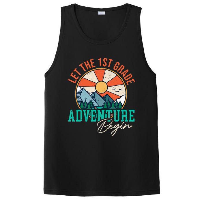 Let's The 1st Grade Adventure Begin Funny Back To School PosiCharge Competitor Tank