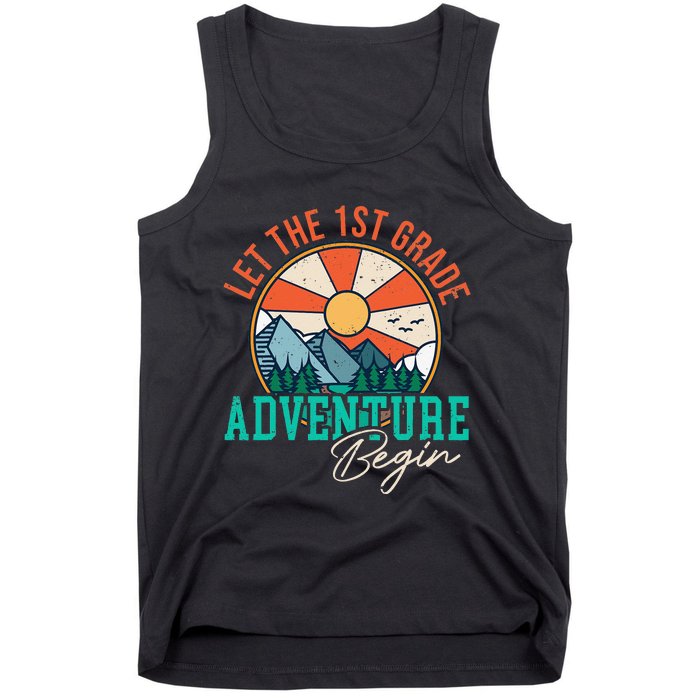 Let's The 1st Grade Adventure Begin Funny Back To School Tank Top