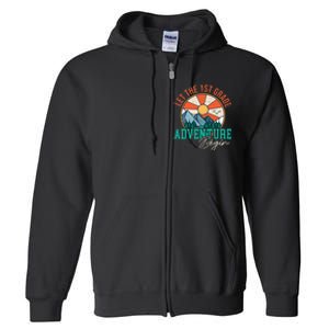 Let's The 1st Grade Adventure Begin Funny Back To School Full Zip Hoodie