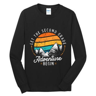 Lets The 2nd Grade Adventure Begin Funny Back To School Tall Long Sleeve T-Shirt