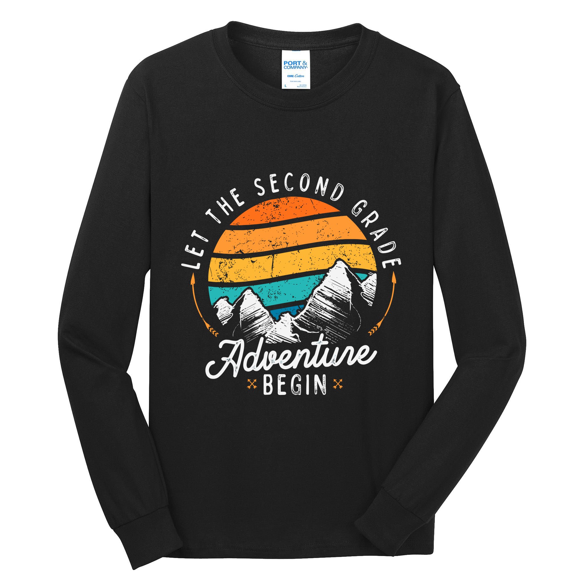 Lets The 2nd Grade Adventure Begin Funny Back To School Tall Long Sleeve T-Shirt