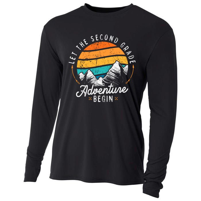 Lets The 2nd Grade Adventure Begin Funny Back To School Cooling Performance Long Sleeve Crew