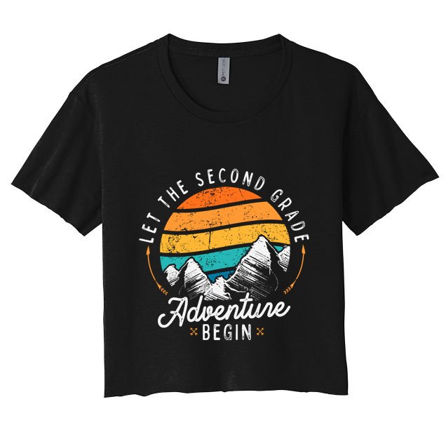 Lets The 2nd Grade Adventure Begin Funny Back To School Crop Top