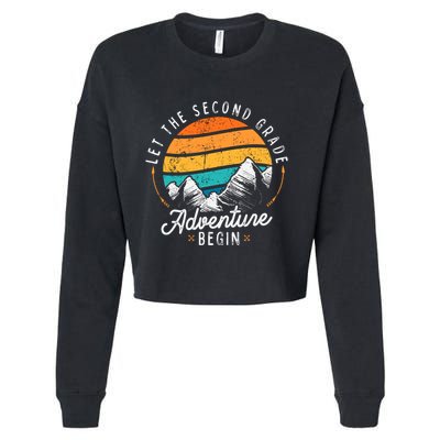 Lets The 2nd Grade Adventure Begin Funny Back To School Cropped Pullover Crew