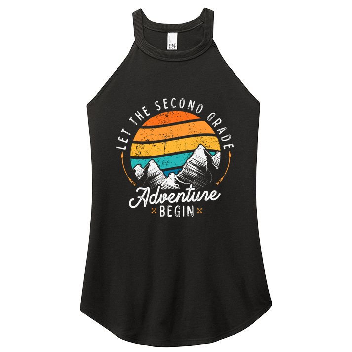 Lets The 2nd Grade Adventure Begin Funny Back To School Women's Perfect Tri Rocker Tank