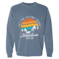 Lets The 2nd Grade Adventure Begin Funny Back To School Garment-Dyed Sweatshirt
