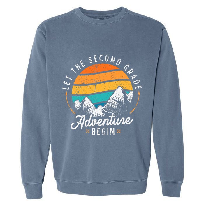 Lets The 2nd Grade Adventure Begin Funny Back To School Garment-Dyed Sweatshirt