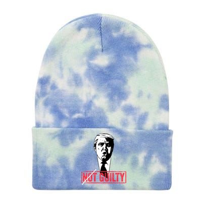 Legend Trump 2024 Gift Not Not Guilty Anti Trump Gift Tie Dye 12in Knit Beanie