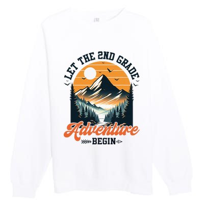 Let The 2nd Grade Adventure Begin Back To School Teacher Premium Crewneck Sweatshirt