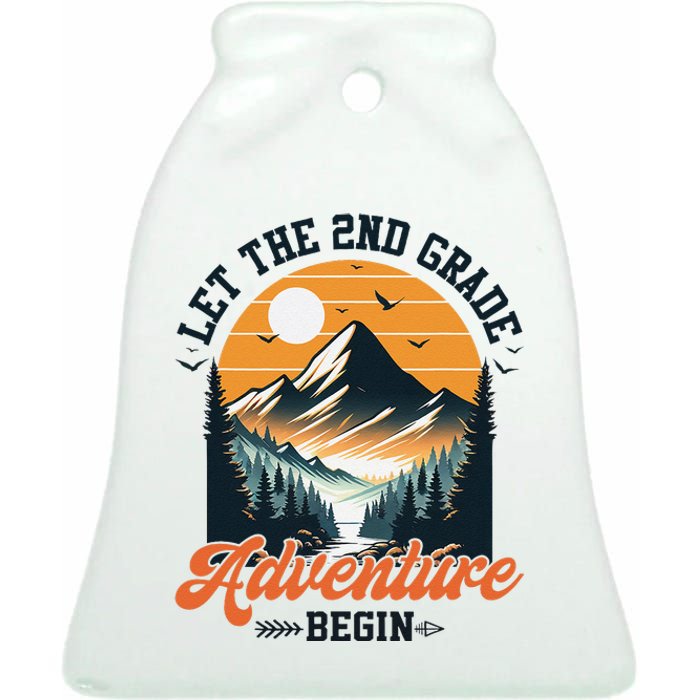 Let The 2nd Grade Adventure Begin Back To School Teacher Ceramic Bell Ornament