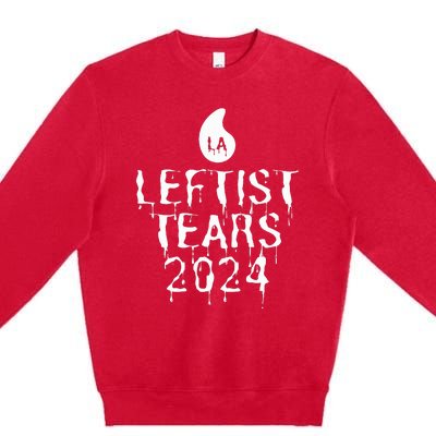 Leftist Tears 2024 Anti Kamala Comma La Pro Trump Halloween Premium Crewneck Sweatshirt