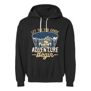 Let The 3rd Grade Adventure Begin Teacher Back To School Garment-Dyed Fleece Hoodie