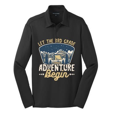 Let The 3rd Grade Adventure Begin Teacher Back To School Silk Touch Performance Long Sleeve Polo