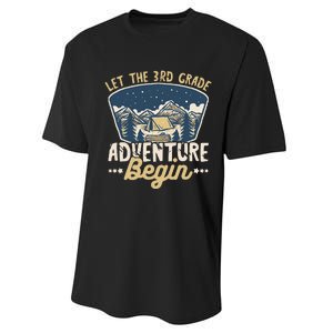 Let The 3rd Grade Adventure Begin Teacher Back To School Performance Sprint T-Shirt