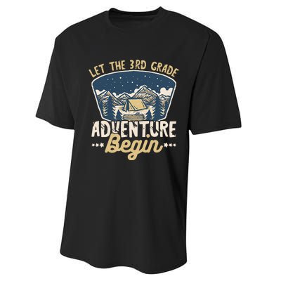 Let The 3rd Grade Adventure Begin Teacher Back To School Performance Sprint T-Shirt